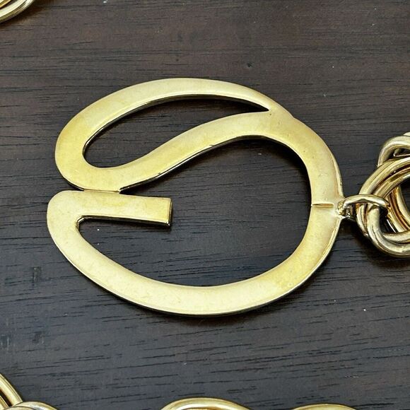 Vintage St. John Belt Gold Tone Adjustable Chain Link Signature Statement Logo main image 6